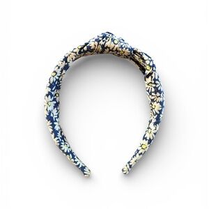 J. Crew Navy White Yellow Daisies Floral Twist Knot Headband